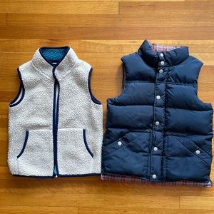 Boys vest bundle, down and fleece size 7-8